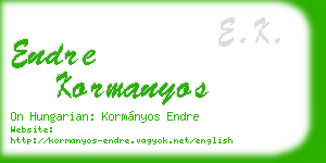 endre kormanyos business card